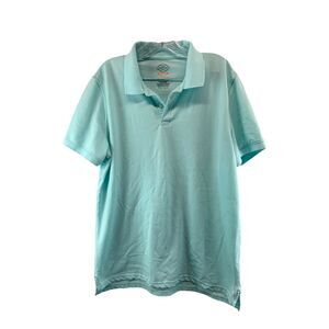 St Johns Bay Performance Mens Golf Polo Shirt Size Large Collared Light Blue